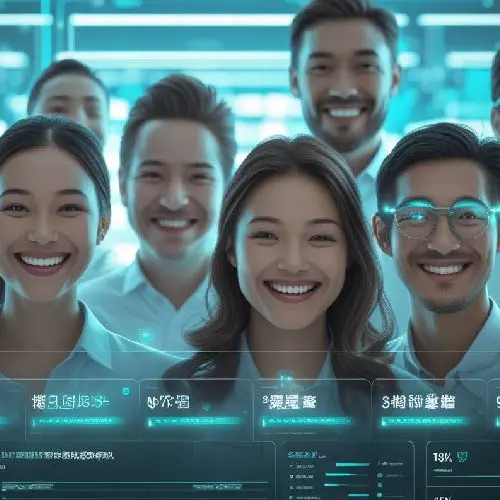 24_7 AI support dashboard with multiple languages and happy customer faces futuristic-01-01